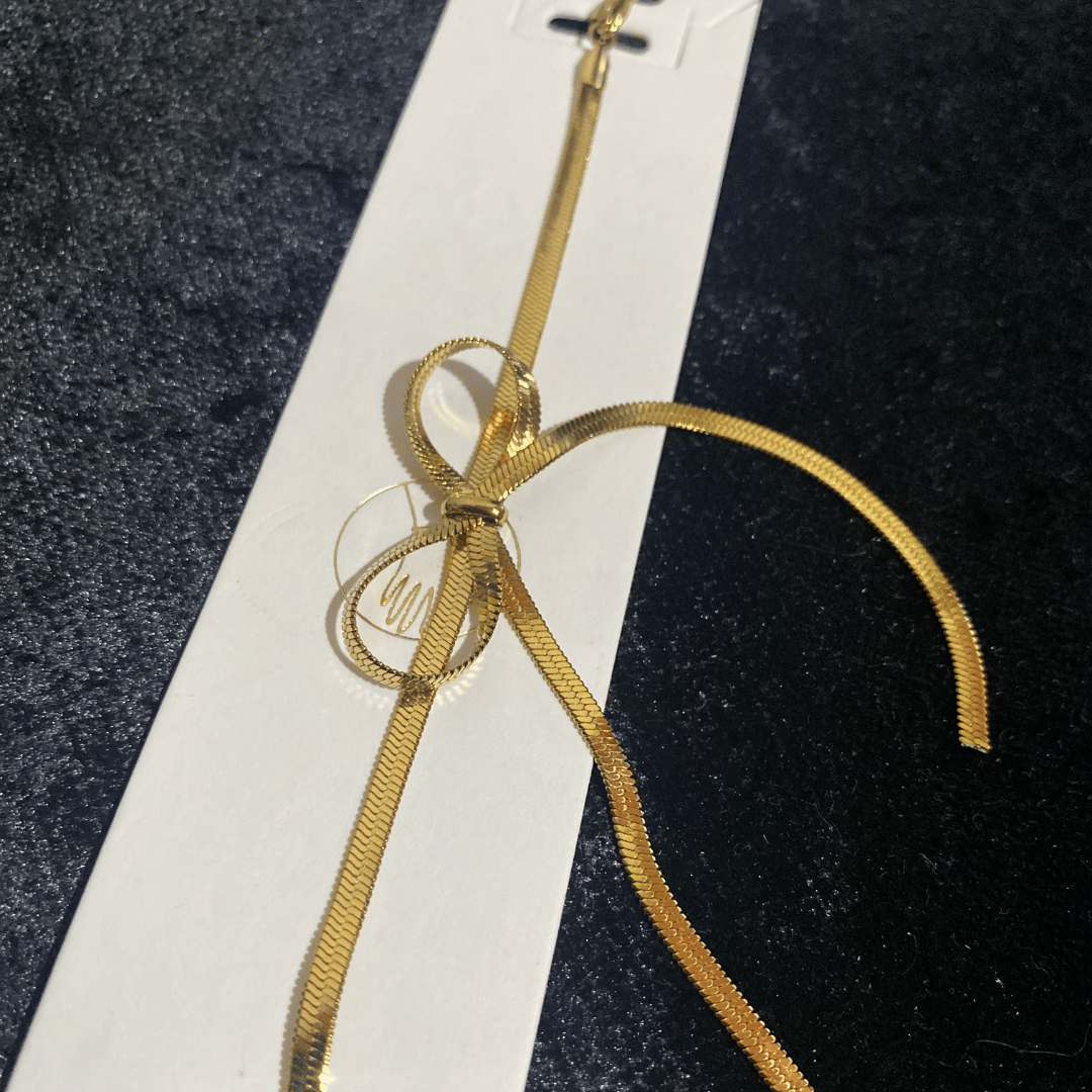 Altın Kaplama Zarif Yılan Zincir Kurdele Kolye