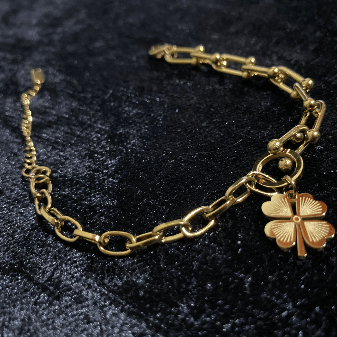 Lucky Charm Gold Bileklik – Dört Yapraklı Yonca