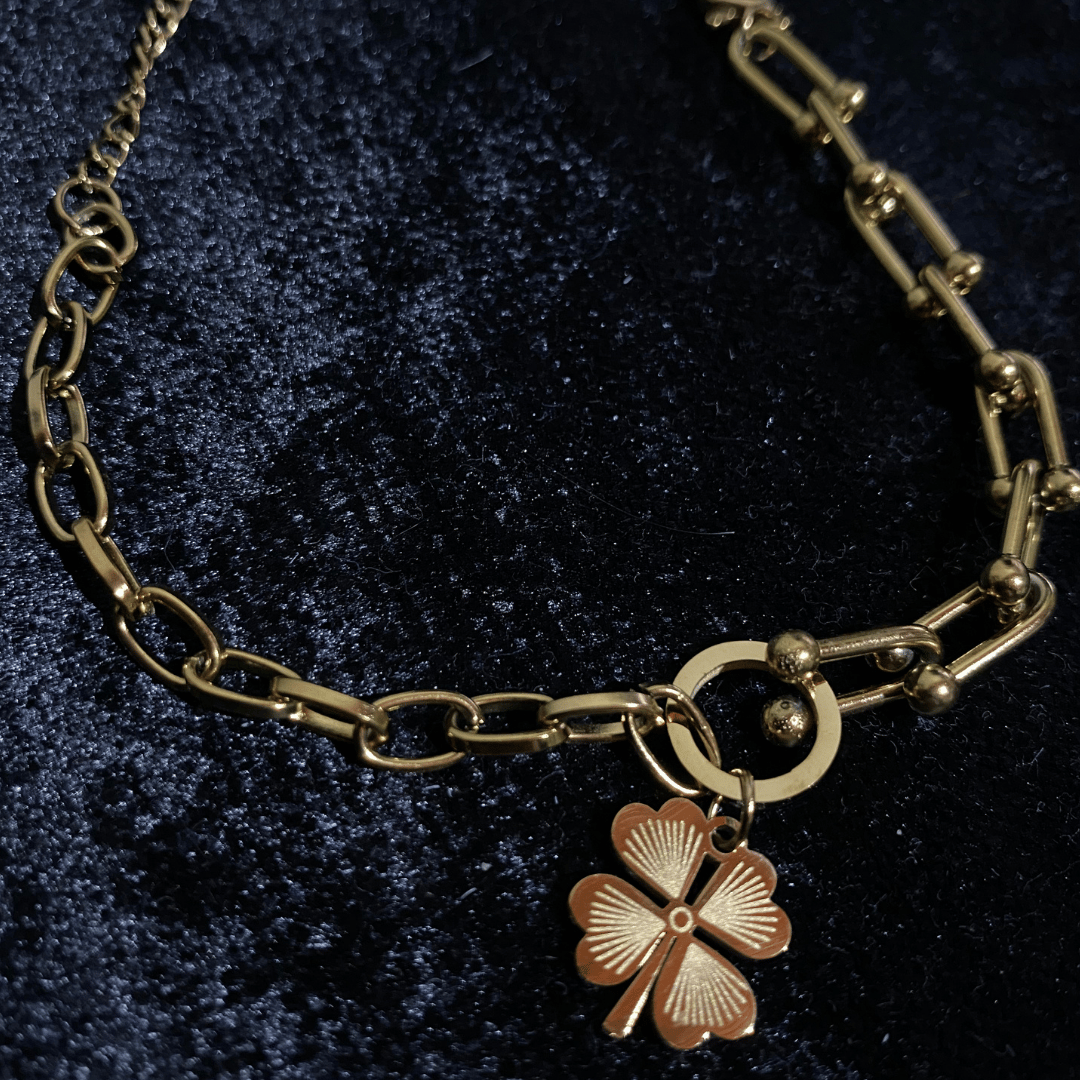 Lucky Charm Gold Bileklik – Dört Yapraklı Yonca