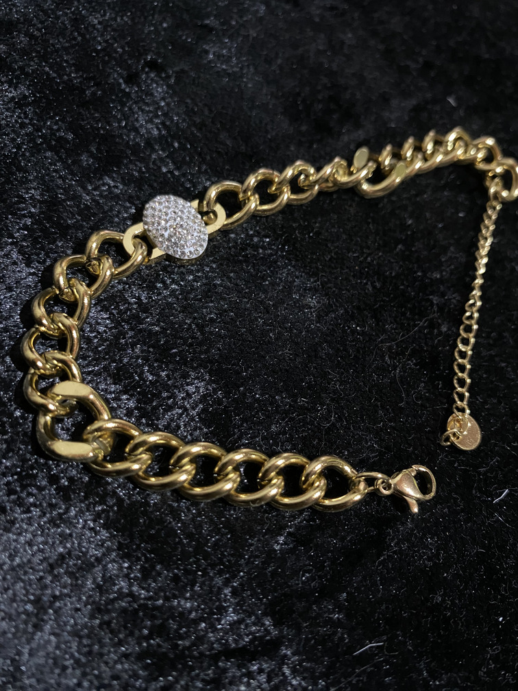 ShineLink Taş Detaylı Gold Zincir Bileklik