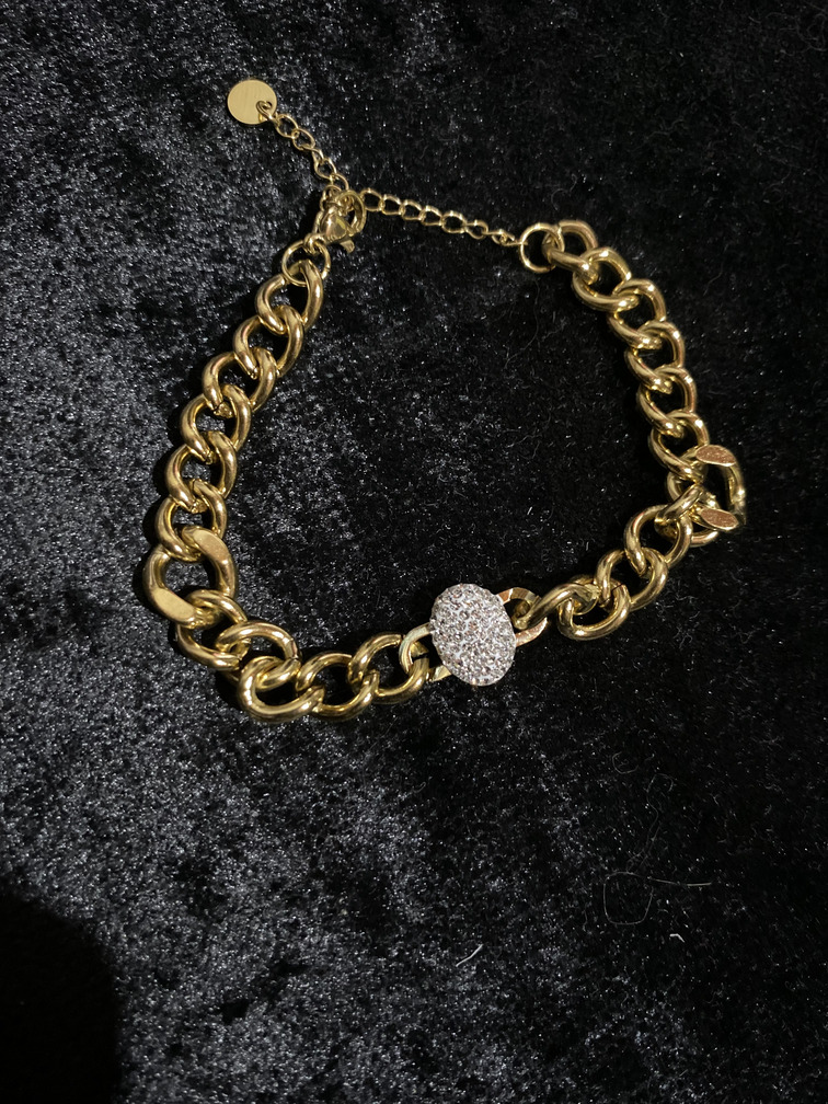 ShineLink Taş Detaylı Gold Zincir Bileklik