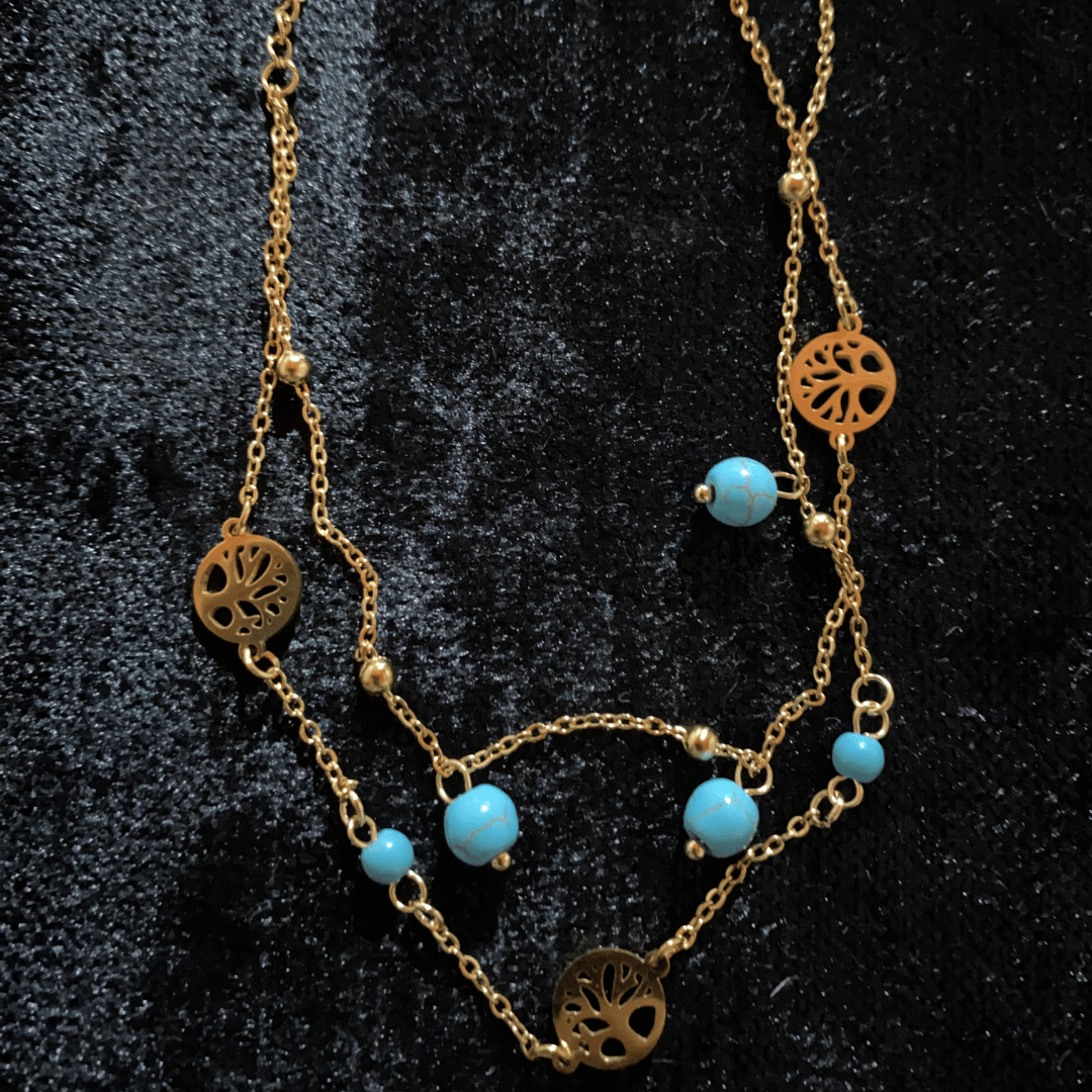 Çok Katmanlı Kalp ve Nazar Boncuklu Halhal