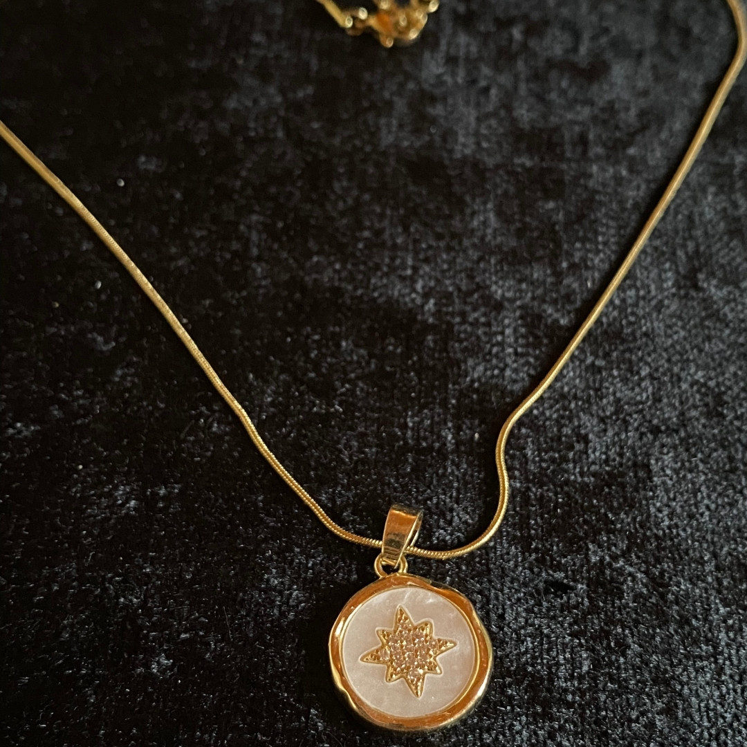 Sedef Kuzey Yıldızı Yılan Zincir Kolye