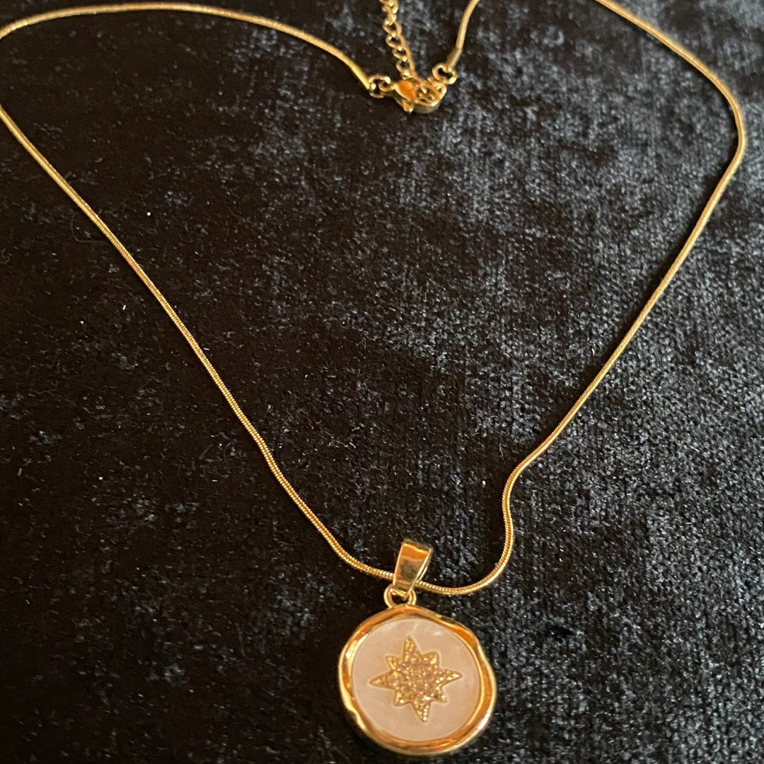 Sedef Kuzey Yıldızı Yılan Zincir Kolye