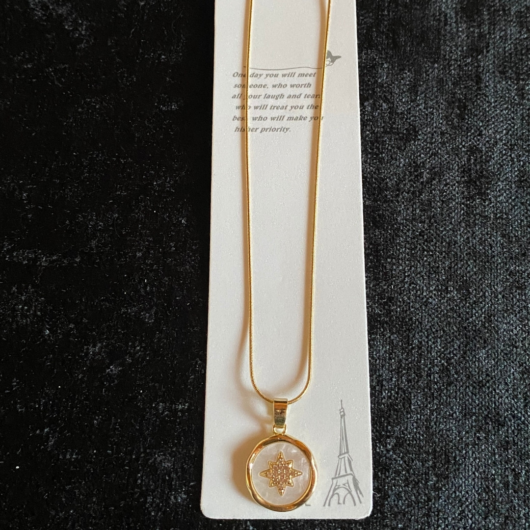 Sedef Kuzey Yıldızı Yılan Zincir Kolye